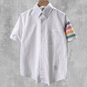 Thom Browne Men's White Short Sleeve Shirt